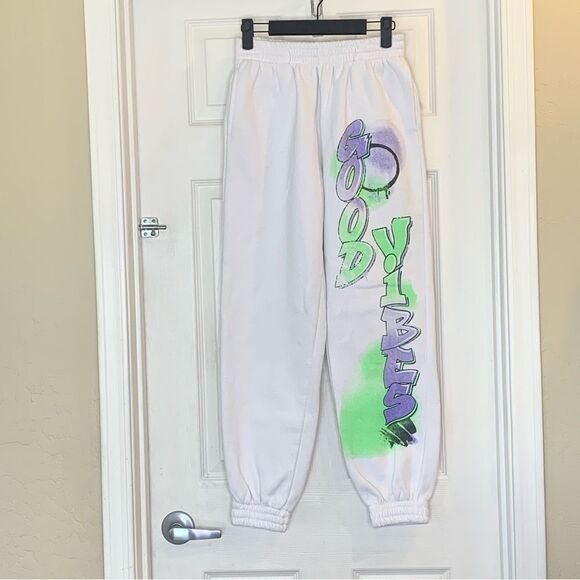 Adika Good Vibes Graffiti Sweatpants Size Small - Picture 8 of 10
